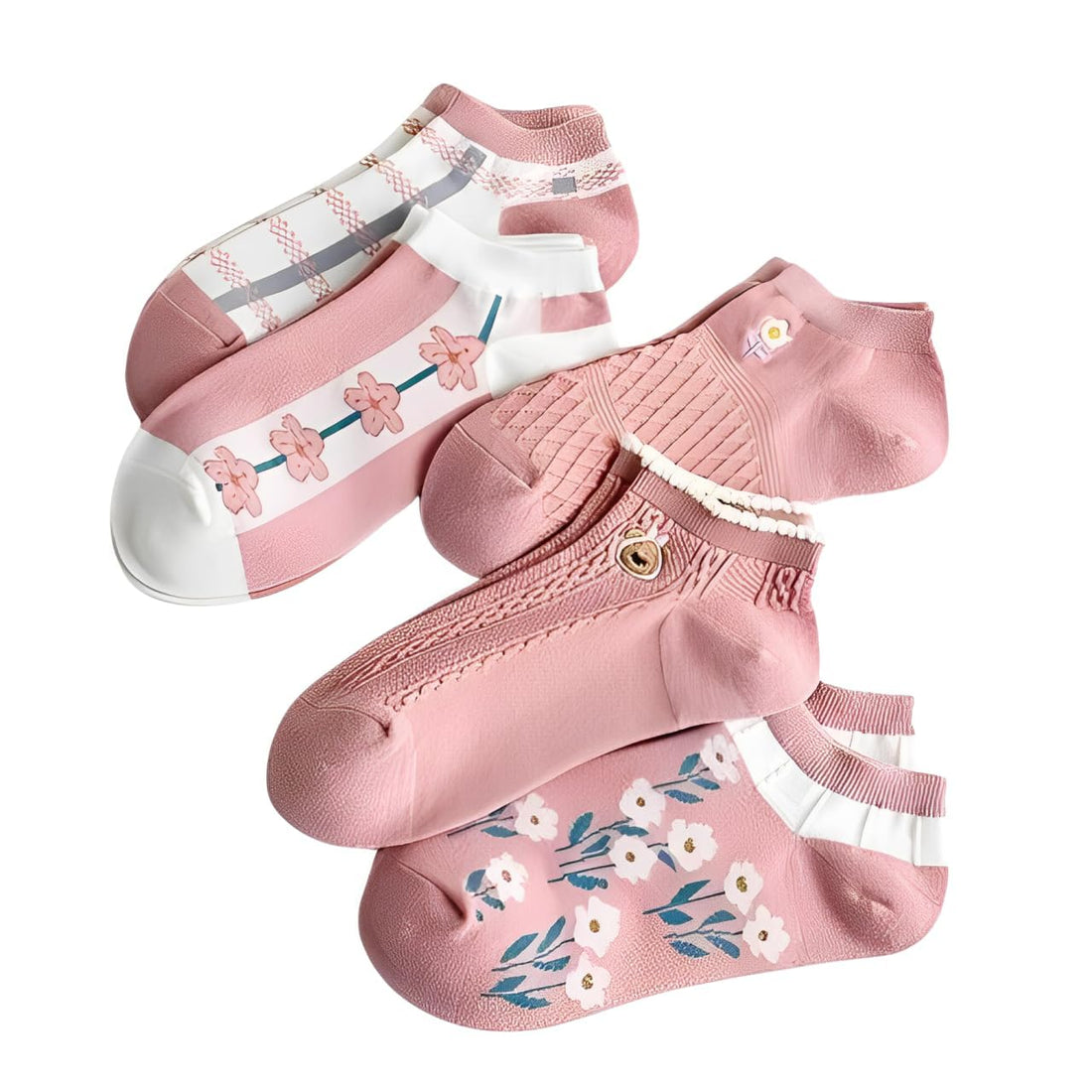 Women's Casual Ankle Socks Comfort Foot Socks 5 Pairs + 1 Gift Set, 6 Pairs Full, Size (34-42)
