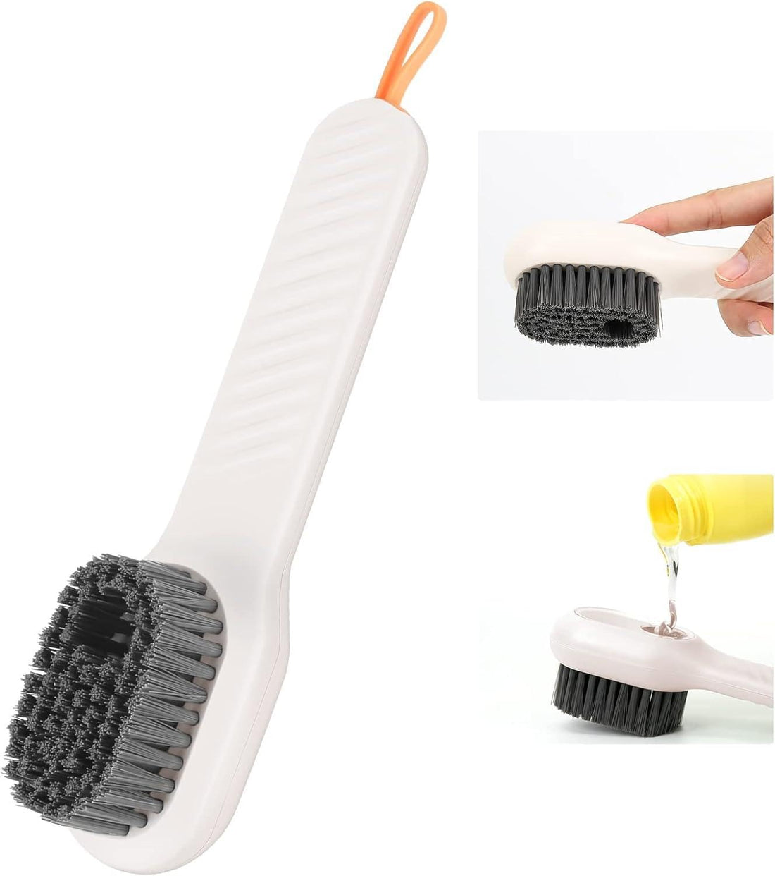 Al-Israa Automatic Pressure Cleaning Brush with Soap Dispenser for Efficient Maintenance of Shoes and Clothes, Reusable Tool, Get it Now from Al-Israa (1 Piece))