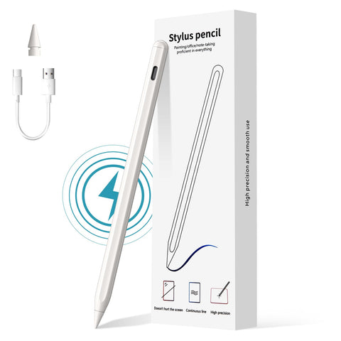 Magnetic Wireless Charging & Type-C Fast Charging Stylus Pen 2nd Generation, Tilt Sensitivity, Palm Rejection, Compatible with iPad Pro 11