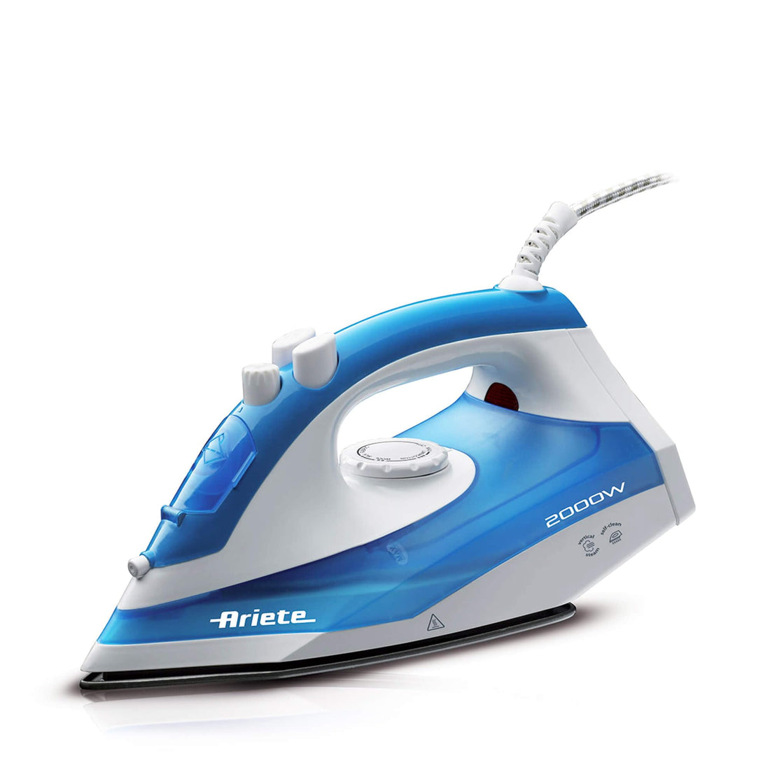 Ariete 6234 Steam Iron,Iron with Teflon Plate, Steam Blow 140 g/min, Tank 250 ml, 2000 W, White/Blue (by De'longhi Group)