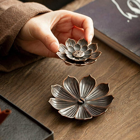 2 Pcs Incense Burner with 6 Holes Incense Holder with Detachable Ash Base