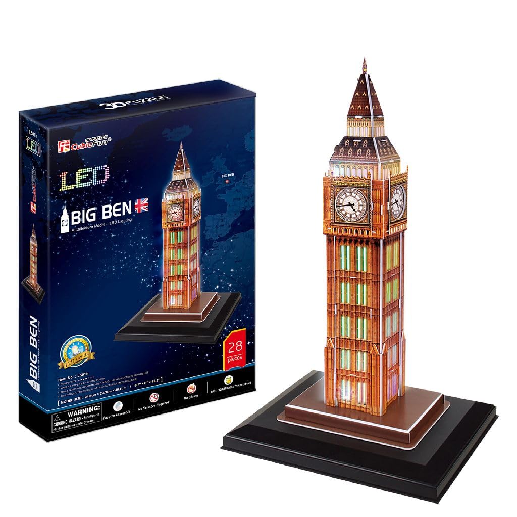 CubicFun 3D Puzzle Big Ben with LED Lighting - Educational Toy