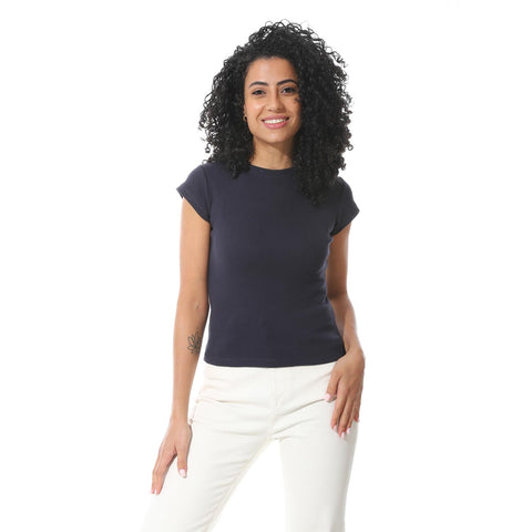 Andora Womens Ribbed Knit Mock Neck Crop Top Western