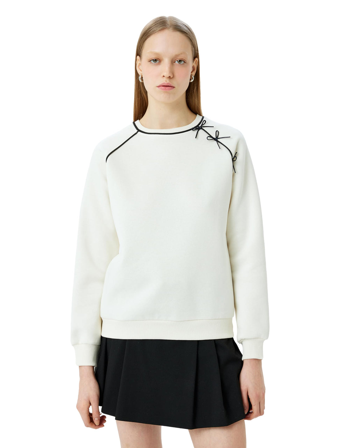 KOTON womens Bowtie Detail Sweatshirt Sweatshirt (pack of 1)