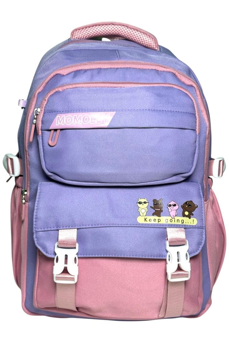 WaterProof Momolly Premium School Bag – Strong Zipper, Durable Stitching, Adjustable Chest Strap – Ideal for Heavy Books and Daily Commuting Size (43 * 32 * 22cm)
