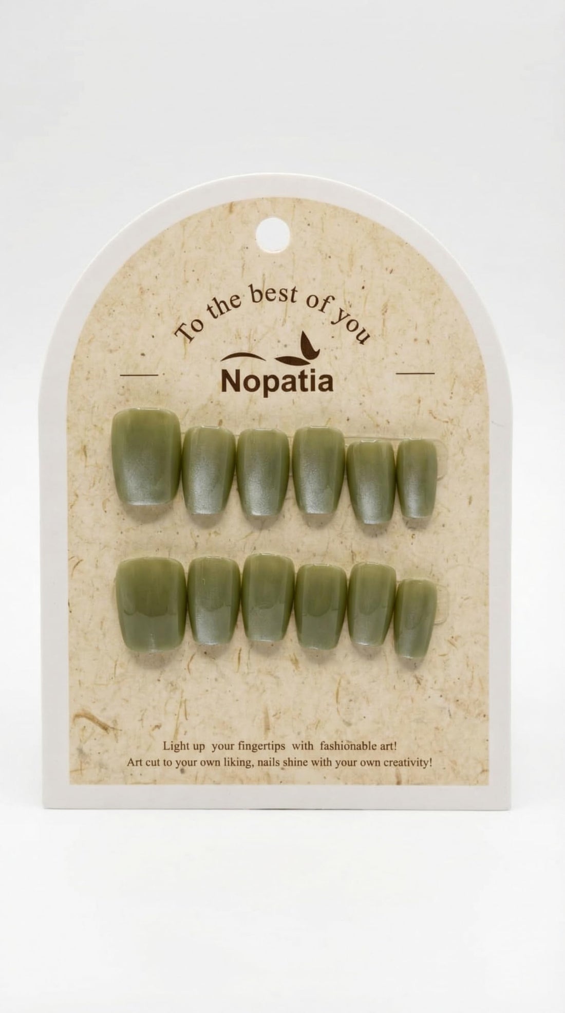 Nopatia Charming Cat Eye False Nail Kit - Glossy & Shiny False Nails for Professional Salon Look at Home - Easy to Apply & Long Lasting (Lemon)
