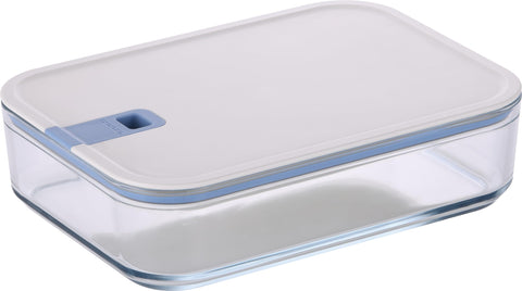 Neoflam Perfect Seal Glass Food Storage Containers – Airtight, Easy to Open, Durable Heat-Resistant Glass, 2300 ml Rectangle