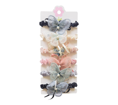 Daphne 6-Piece Children'S Hair Tie Set In The Shape Of A Butterfly - Mlitucolor