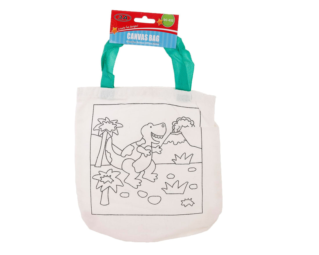 3A Fabric Coloring Bags For Kids Size 20x20, White 3063-295