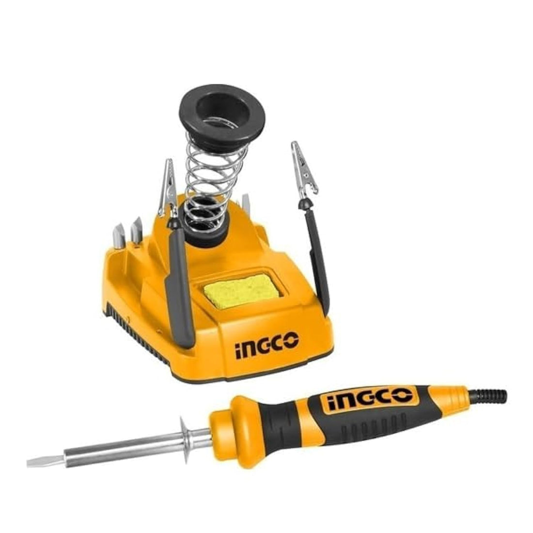 INGCO 60W Adjustable Temperature Soldering Station with Welding Iron Holder Set SI016923 HT2