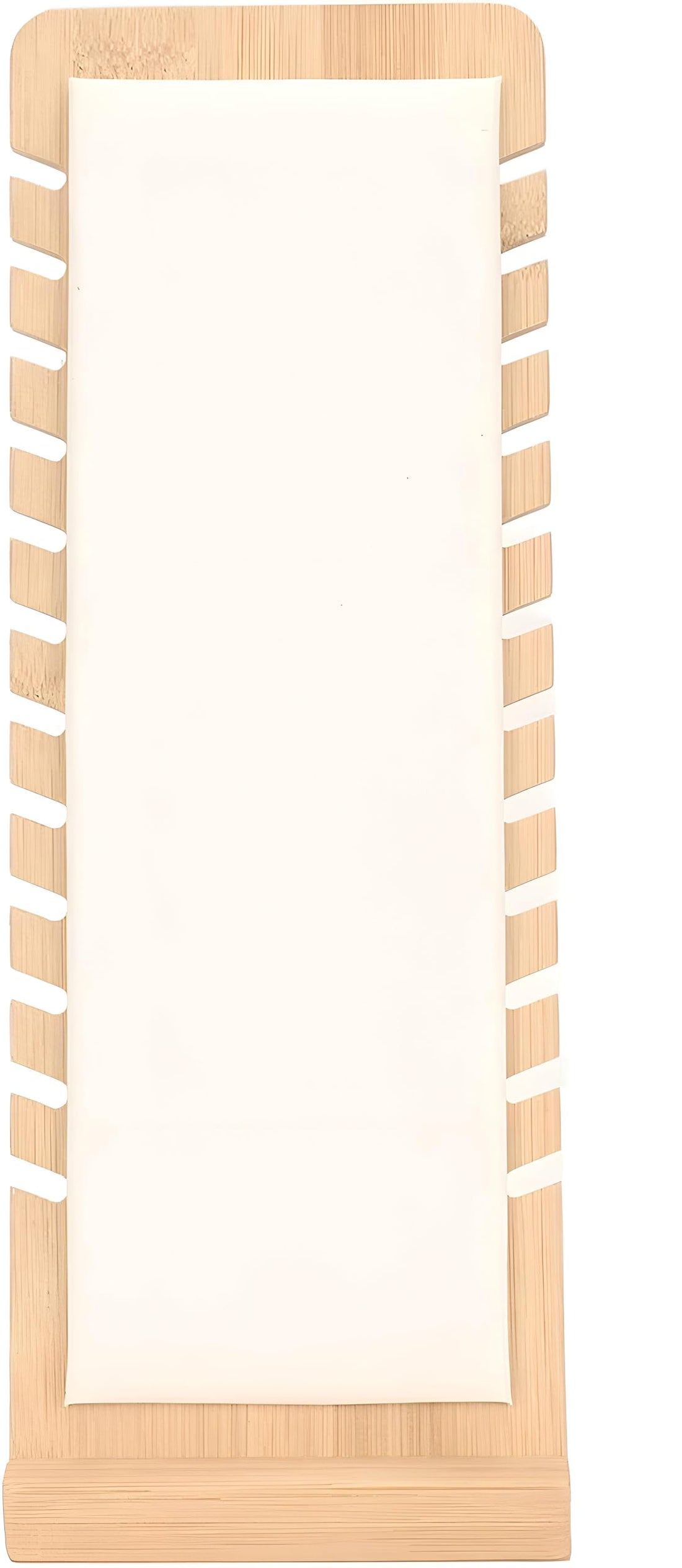 Necklace and Bracelet Holder - Elegant bamboo display with dual-level structure to organize and present fine jewelry with grace and functionality. (Beige, 1PCS)
