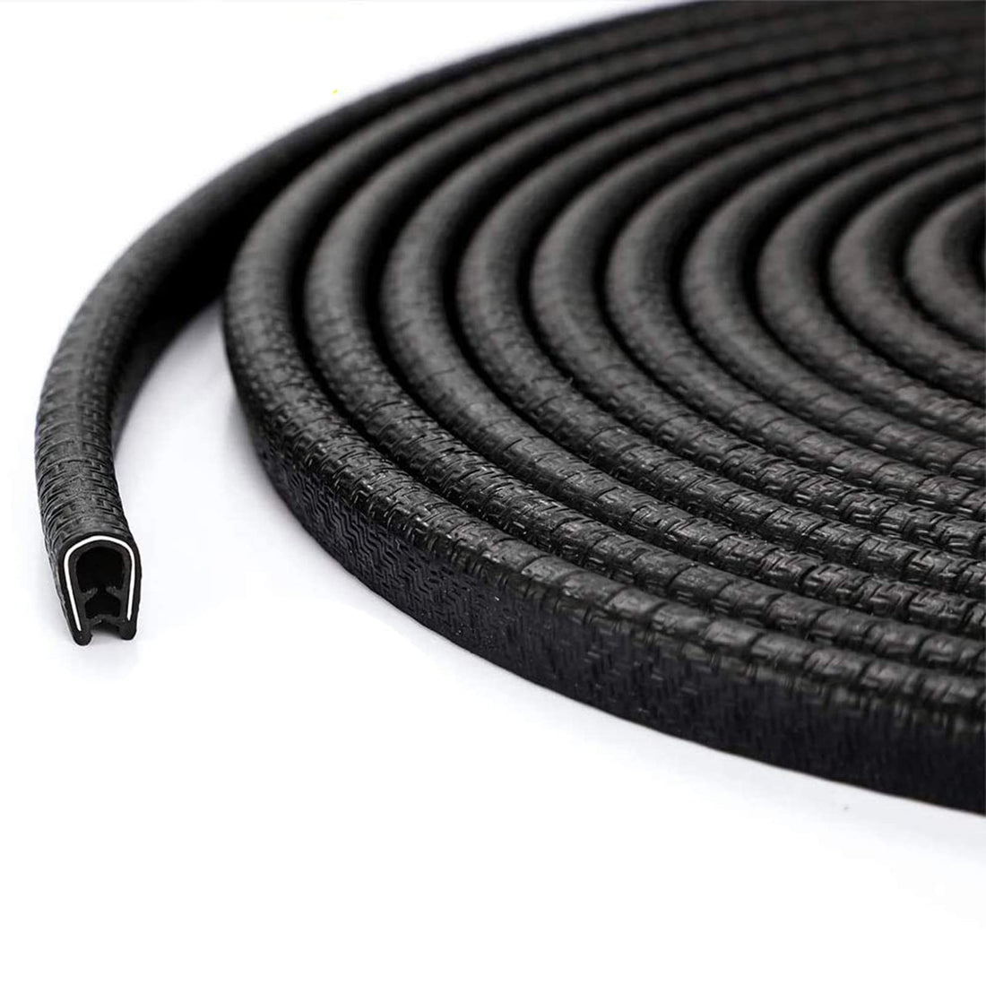 KASTWAVE Car Door Edge Guards, Rubber Clip Seal U Shape Edge Trim Guard Protection Car Metal Door Edge Protector Strip, Fit for SUV Sedan and Most Models (16.4 Ft(5M) No Glue Required Black)