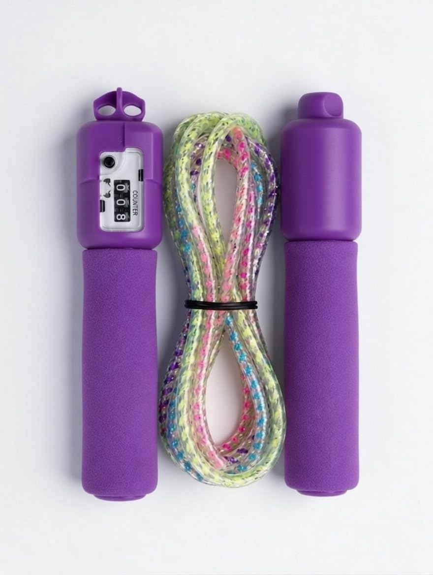 Skipping Rope with Digital Counter, Foam Handles, for Fitness and Jumping Exercise