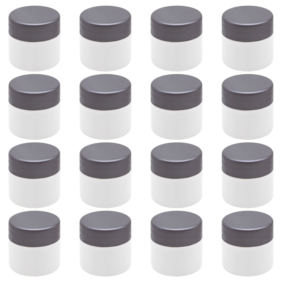 20 Pcs Glossy White Plastic Jar (30ml) - Silver Plastic Lid - High Quality and Healthy Plastic Empty Refill Jar Storage Containers Storage Containers Round Empty Tins - From artistic