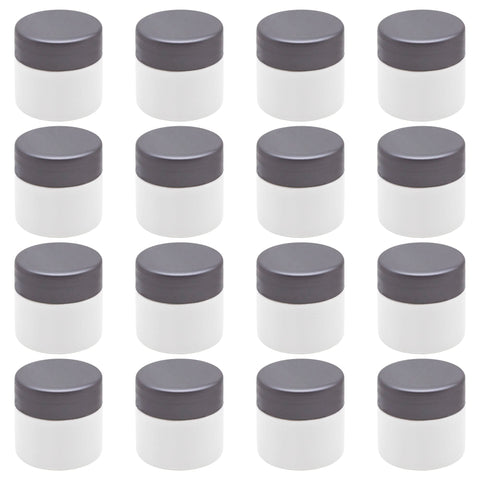 20 Pcs Glossy White Plastic Jar (30ml) - Silver Plastic Lid - High Quality and Healthy Plastic Empty Refill Jar Storage Containers Storage Containers Round Empty Tins - From artistic