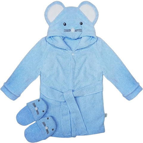 Baby Shoora Boy Fur Long Sleeves Hooded Bathrobe&Slipper Bathrobe (pack of 1)