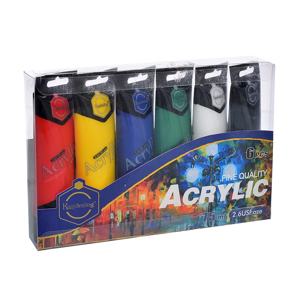 Keep Smiling A-875-6 Fine Quality Acrylic Tube Set Of 6 Pcs. - Multi Color