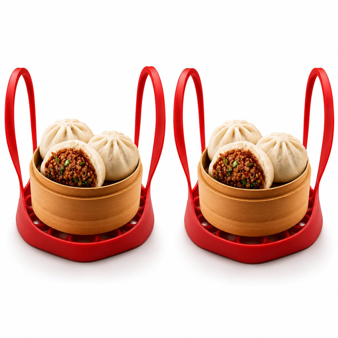 Silicone Steamer Rack and Pressure Cooker Sling, Safe Heat Resistant Kitchen Tool for Carrying Hot Pots, Egg Steaming, Baking Pans and Serving Dishes (Pack 2pcs)