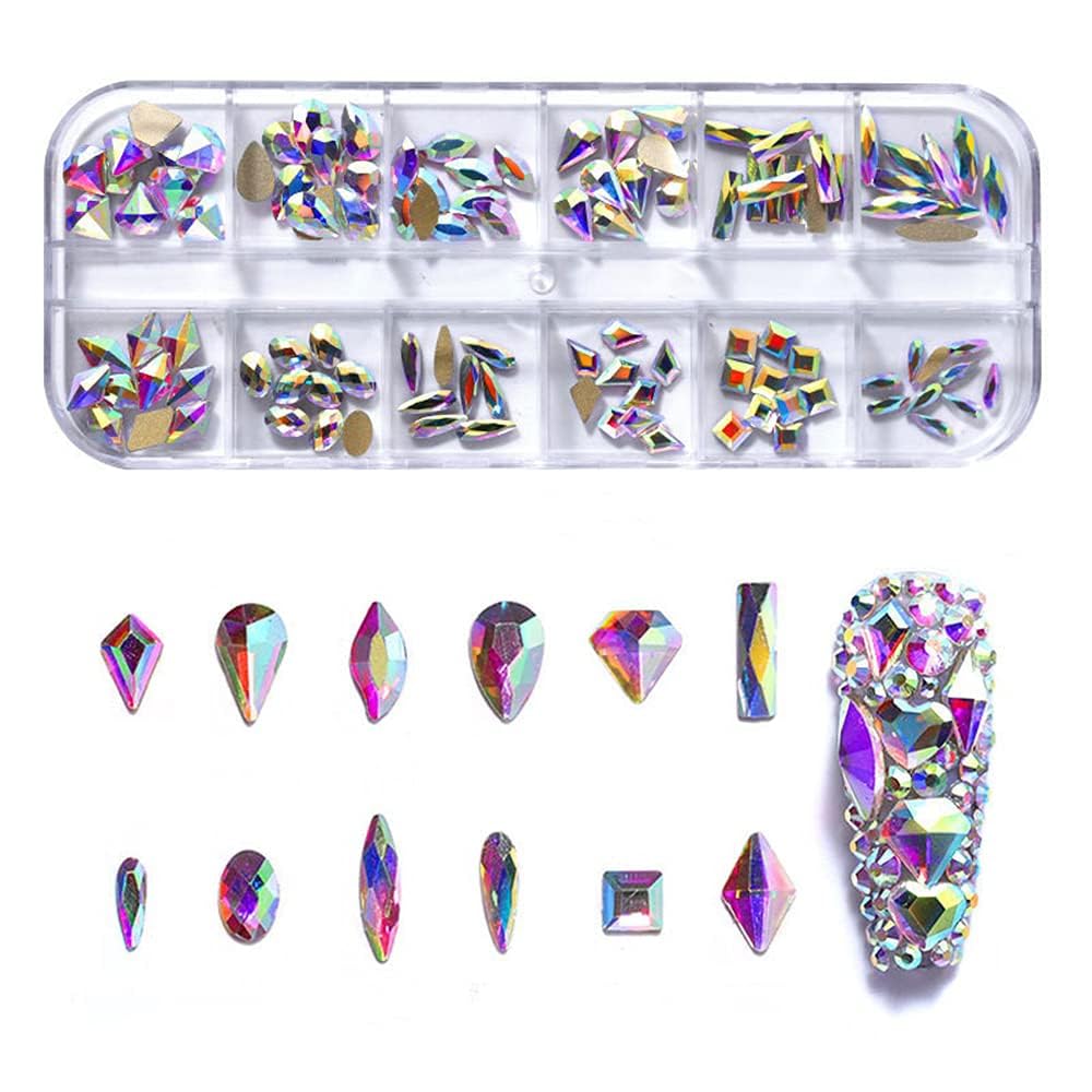 1 Box 3D Nail Art Rhinestone Set Mermaid Pearls Hollow Nail Studs Colorful Nail Rhinestones Manicure Jewelry-N1