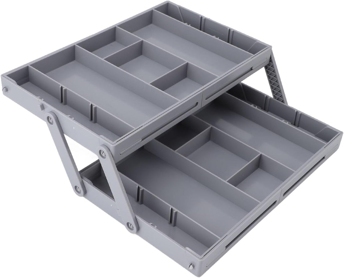 Multi Level Drawer Organizer, Expandable Folding Smart Drawer Organizer Makeup Organizer For Drawer Smart Kitchen Gadgets Utensils for Jewelry, Office Drawers (2 (2 Layers)