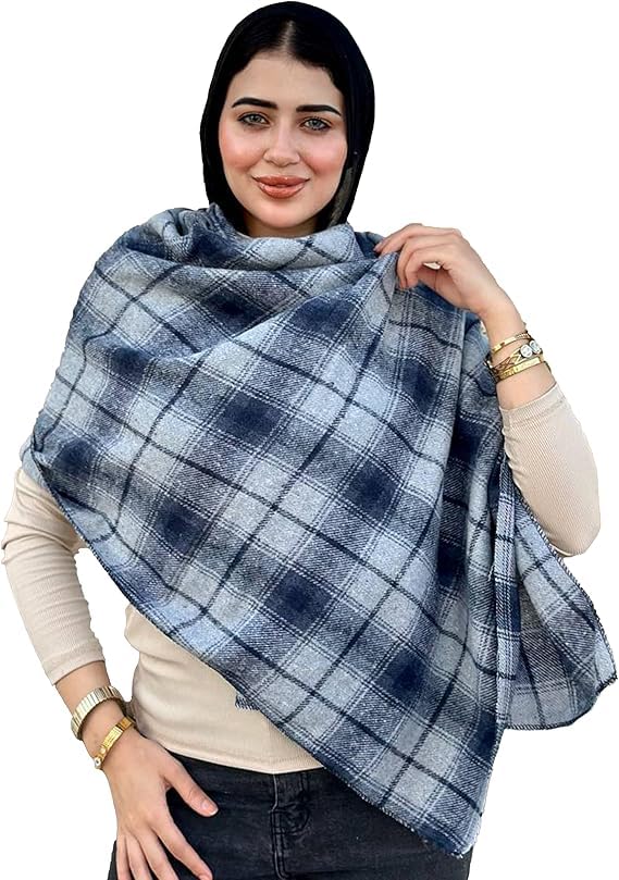 Wool Caroh Shawl Soft Gogh Material Warm Winter For Unisex - Multi Color