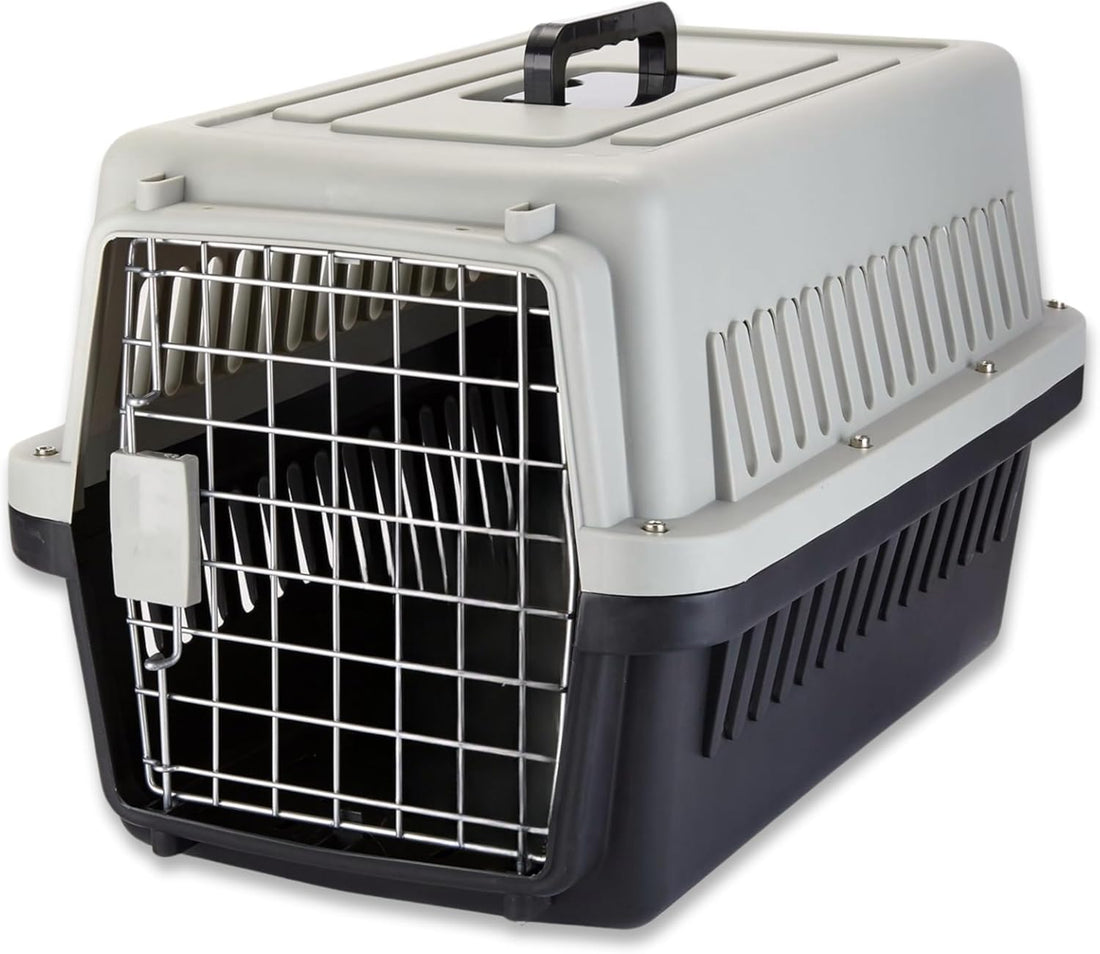Travel Box for Small Pets with Excellent Ventilation – Comfortable and Lightweight Flight Approved Travel Bag for Cats and Dogs – Ideal for Transport, Picnic, and Trips (White in Black)