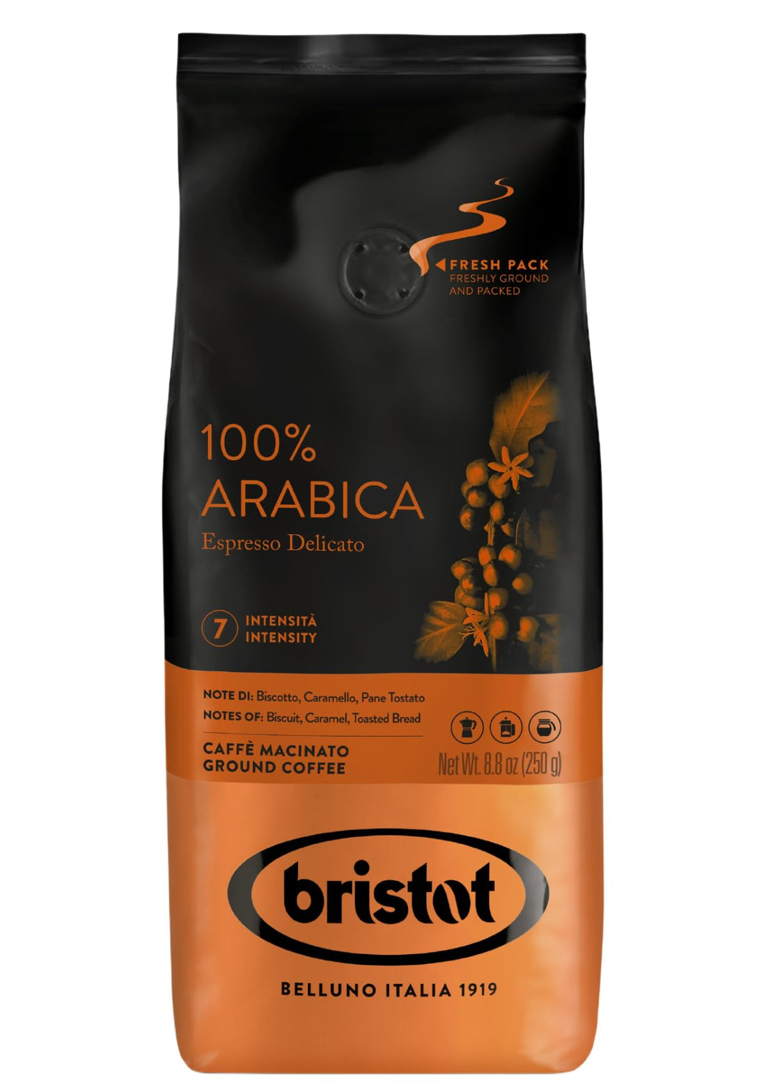Bristot Coffee 100% Arabica - Diamante - 250 g Ground