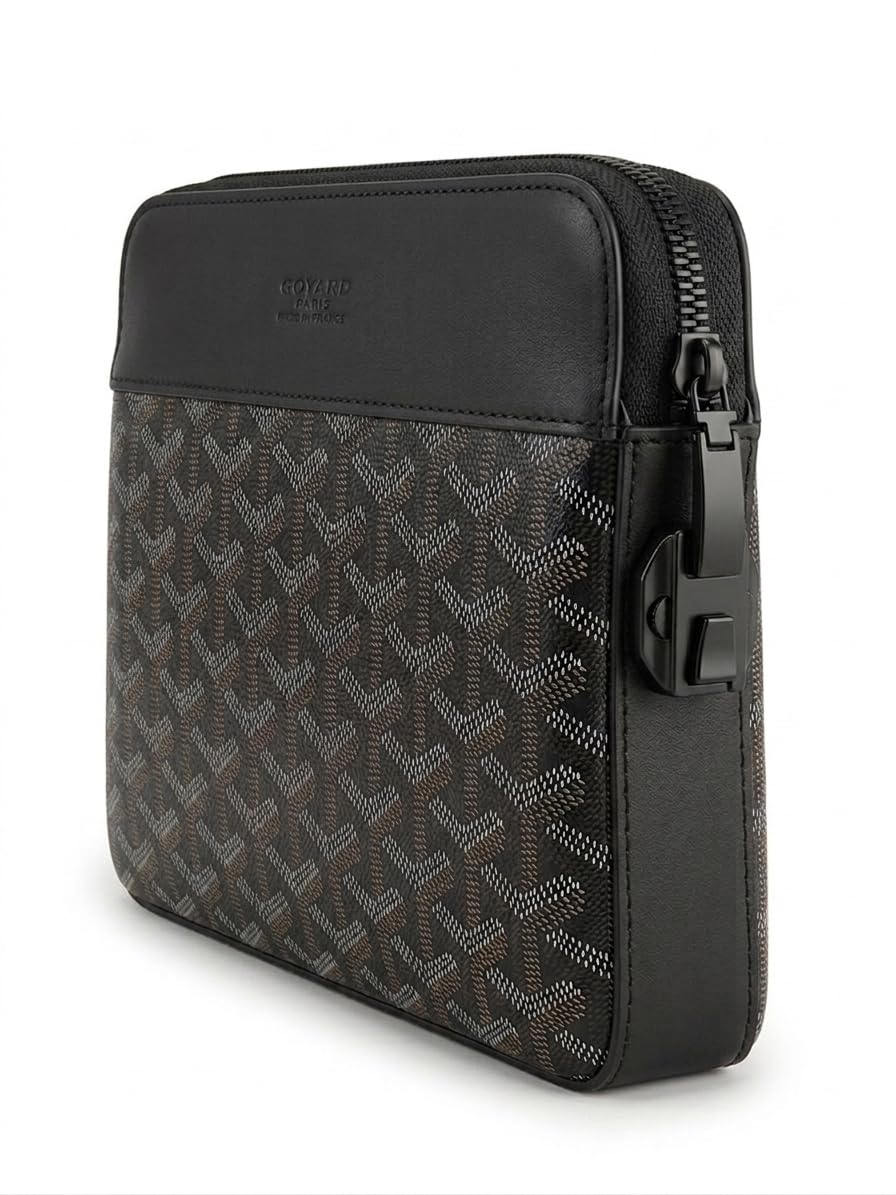 Luxury Leather Men Handbag with Password Lock, Stylish Anti-Theft Design, Waterproof Zipper Document Wallet, Hand Strap for Easy Carrying, Suitable for Business and Travel