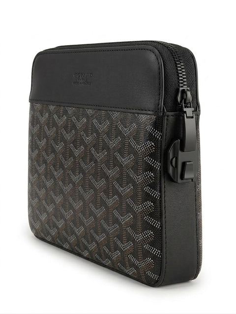Luxury Leather Men Handbag with Password Lock, Stylish Anti-Theft Design, Waterproof Zipper Document Wallet, Hand Strap for Easy Carrying, Suitable for Business and Travel