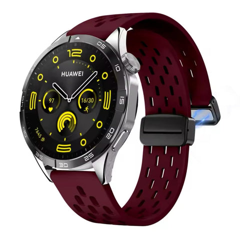 Fekra 22mm Folding Buckle Magnetic Buckle Silicone Strap Band For Huawei Watch GT4 46mm GT3 SE GT2 46mm / GT2 Pro / GT2 GT3 46mm / Buds