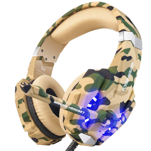 BENGOO G9000 Stereo Headset for PS4, PC, Xbox One Controller, Noise Cancelling Over Ear Headphones with Mic, LED Light, Soft Memory Earmuffs for Laptop Mac Nintendo Switch Games (Yellow)