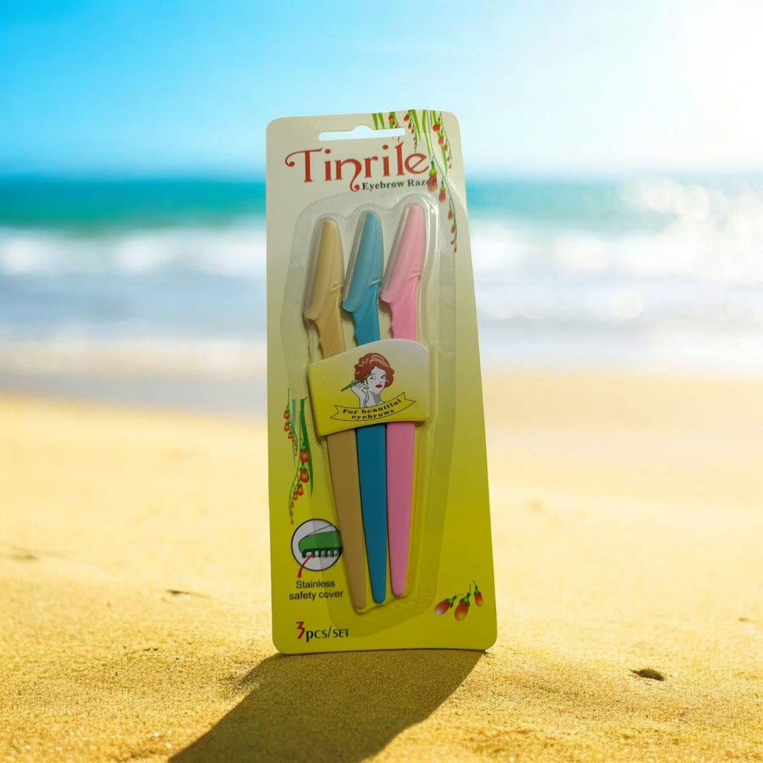 Tinrail Eyebrow Razor 3 Per Pack (1 Count) | Skincare Party Favors | Beauty Tools