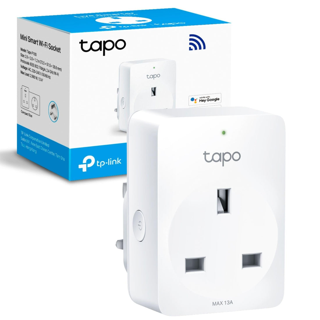 Tapo Tp-Link Smart Plug Wi-Fi Outlet, Works With Amazon Alexa (Echo And Echo Dot), Google Home, Wireless Smart Socket, Device Sharing, Without Energy Monitoring, No Hub Required ( P100)
