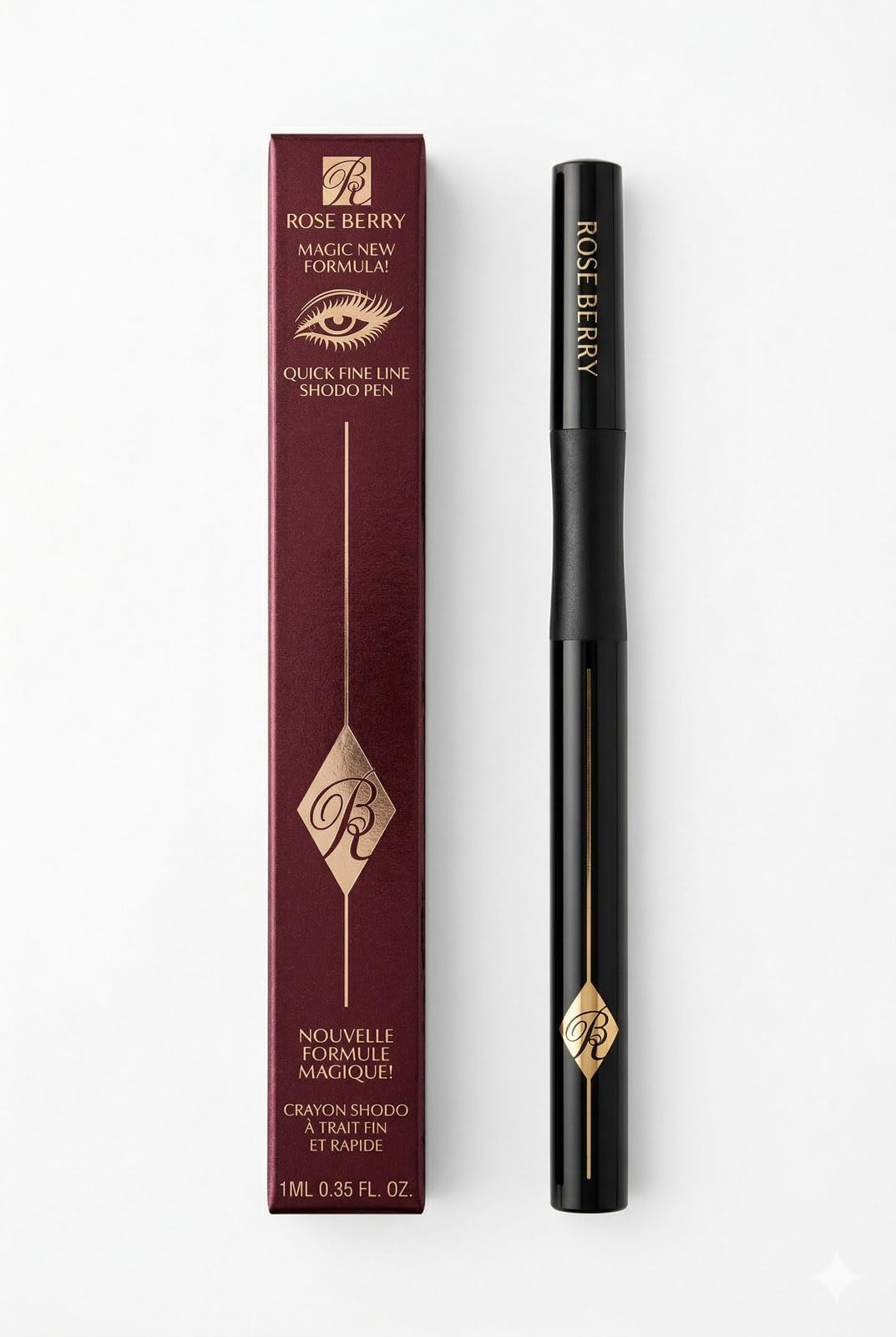 Rose Berry Quick Fine Line Shodo Pen Liquid Eyeliner, Magic New Formula, 1ml, Black