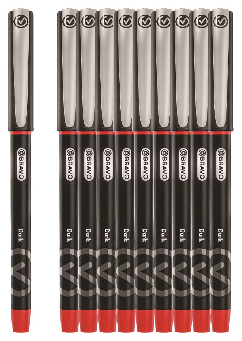 Bravo Dark Ballpoint Pen Red Ink Pen