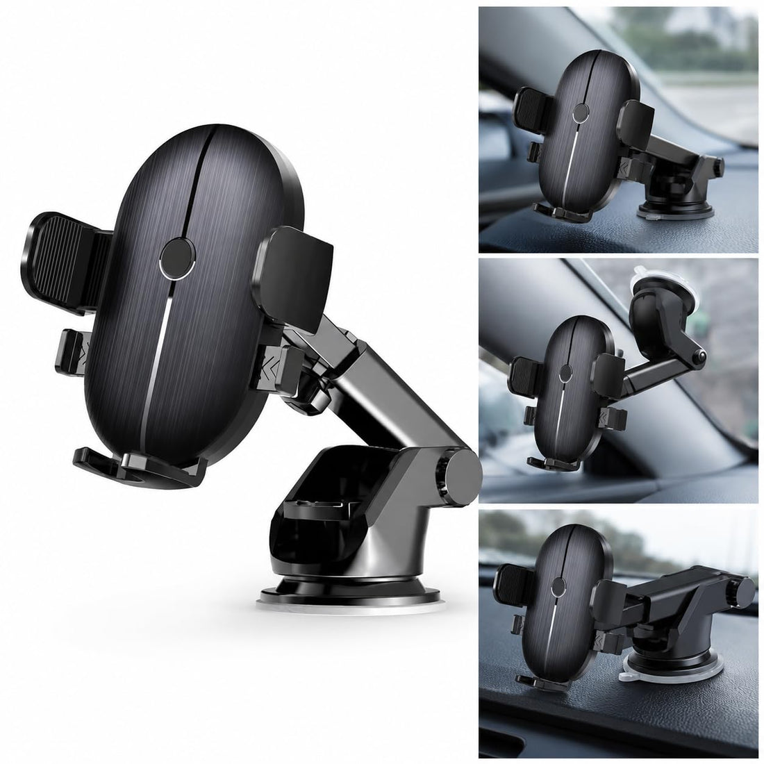 Car Phone Holder 360 Rotating Suction Cup Car Mount for Dashboard and Windshield, Adjustable Center Console Phone Stand, Universal Smartphone Holder, H66