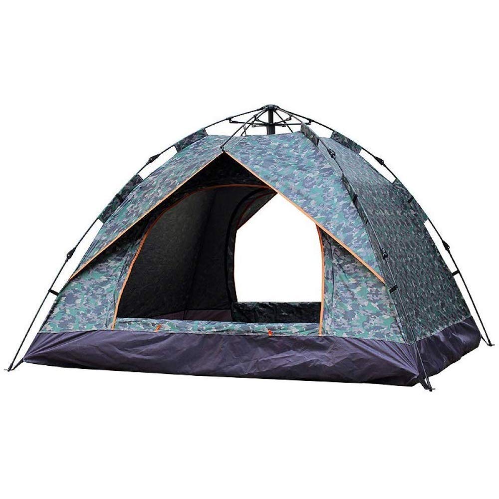 Camouflage Outdoor Camping Tent, Lightweight Backpack Can Accommodate 3-4 People, Suitable for Travel, Beach, Family 210 * 200 * 135cm
