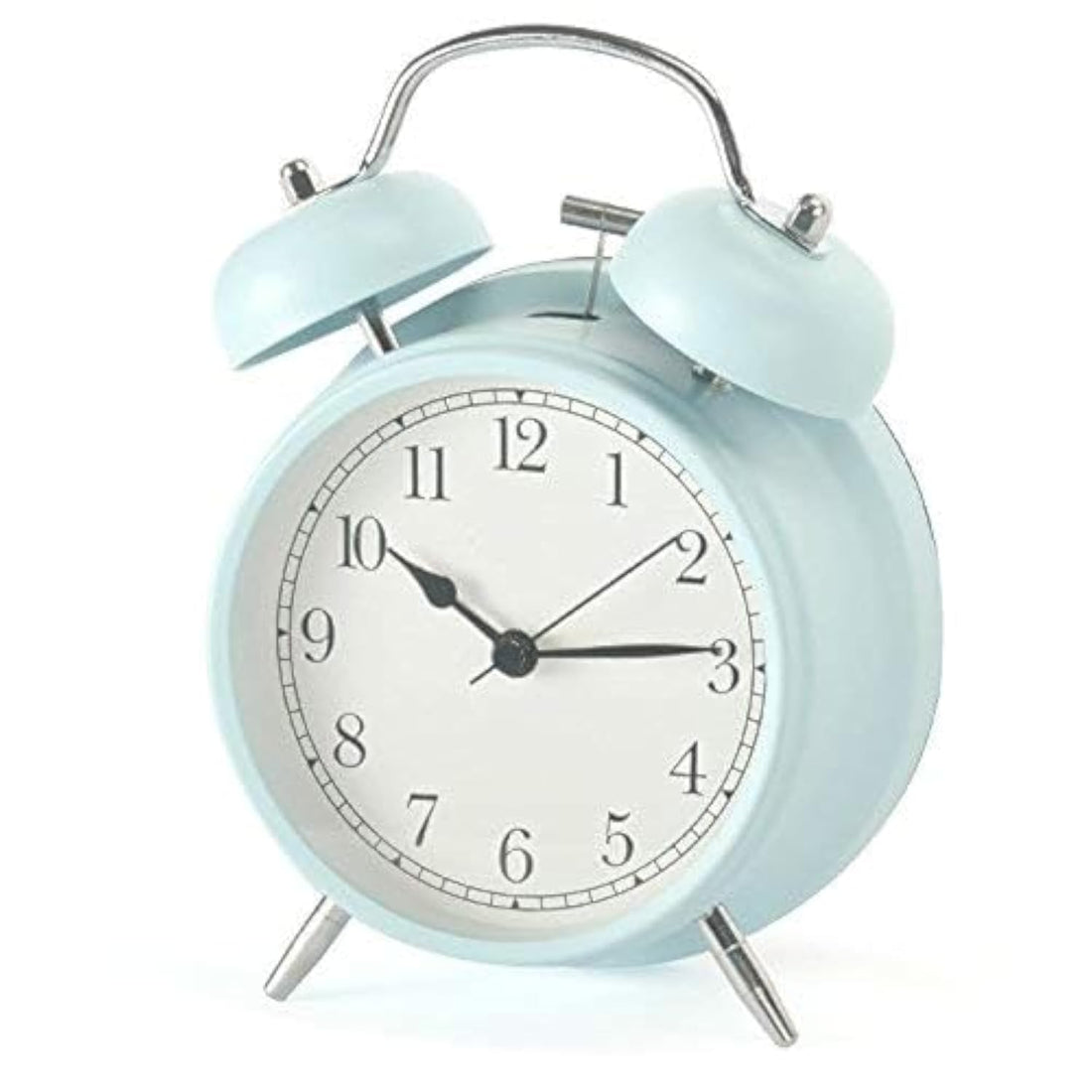 3" 4" Classical Retro Twin Bell Alarm Clocks Mute Silent Quartz Movement Non Ticking Sweep Analog Morning Wake Up Mechanical Alarm Clock with Nightlight Backlight for Kids