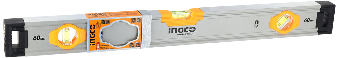Ingco HSL38060M Spirit Level with 3 Pieces Powerful Magnet, 60 cm Length