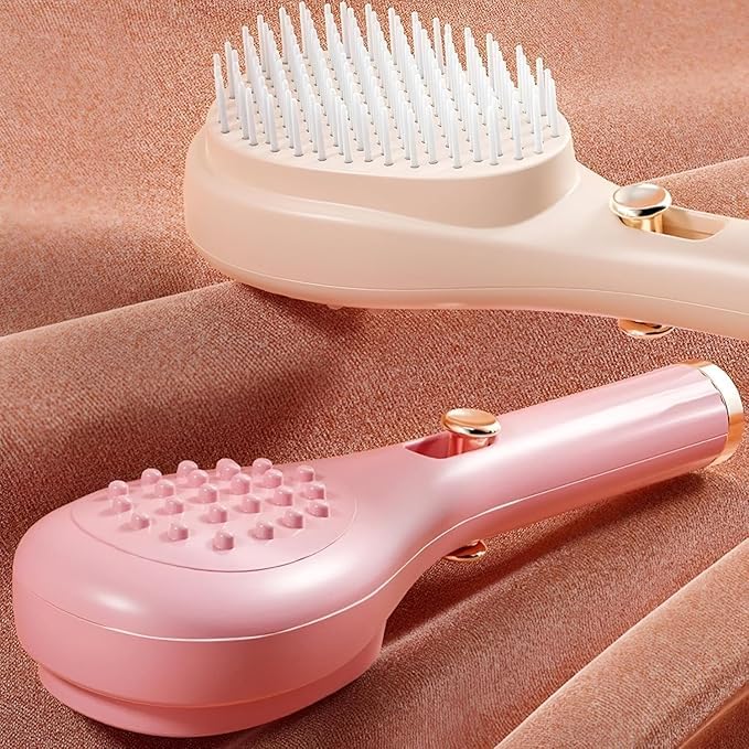 Creative Hair Styling Brush Self Cleaning System Massage Reduce Hair Loss Suitable for Wet and Dry Hair Multicolor