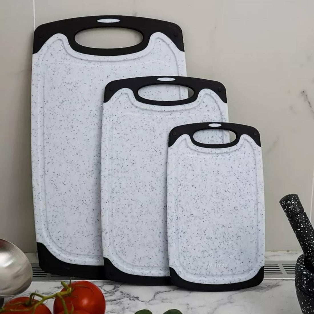Granite Cooking Pans - Set of 3 Oval Non-Stick Pans in Different Sizes, Easy to Clean and Provides Excellent Heat Distribution for Even Cooking.