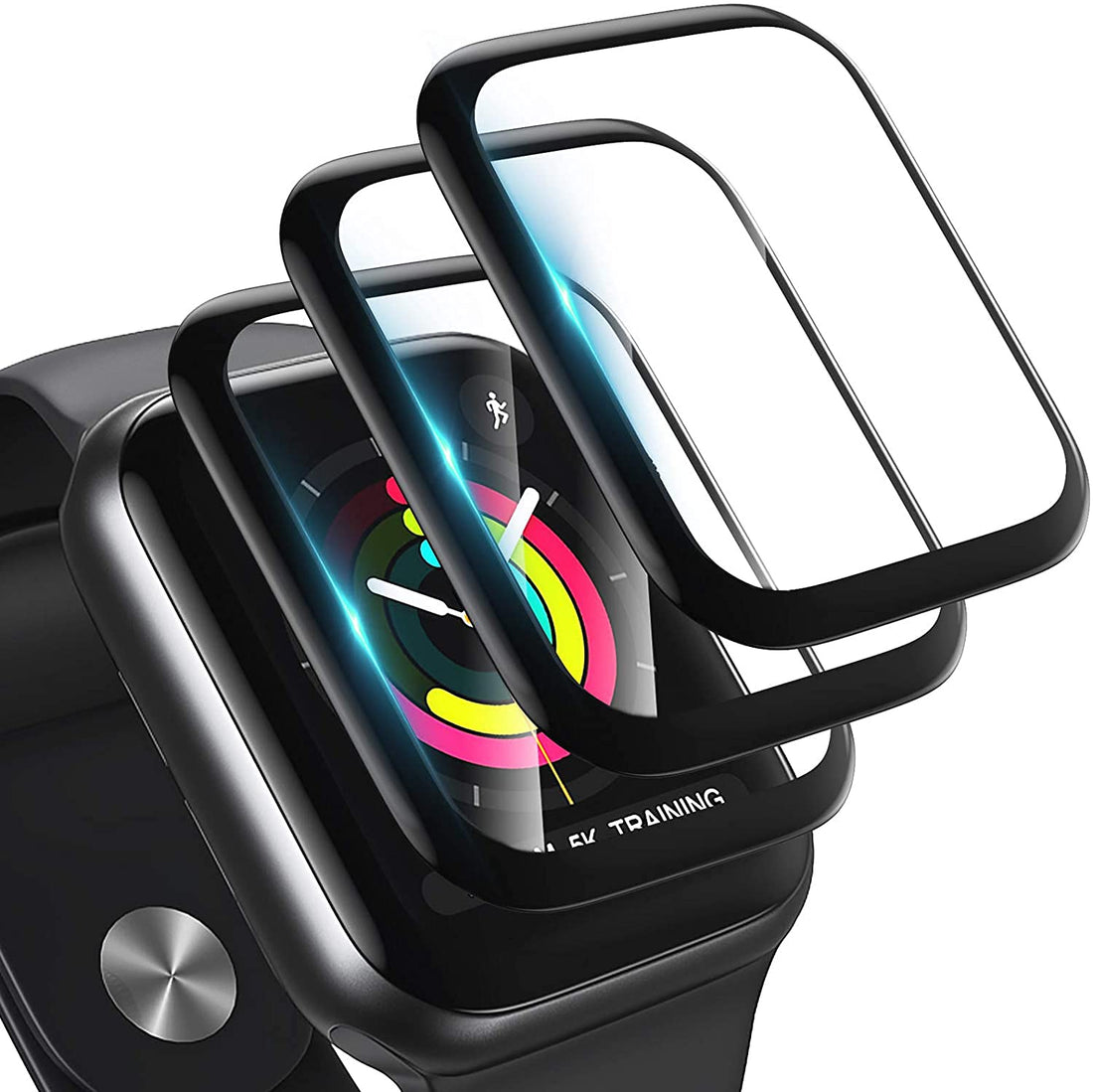 KASTWAVE Screen Protector for Apple Watch Series 3/2/1 38MM Bubble-Free, 3D Full Coverage Anti-Scratch Shatter-Proof HD Clear Waterproof Screen Protector Film for Apple iWatch 38MM [3 Pack]