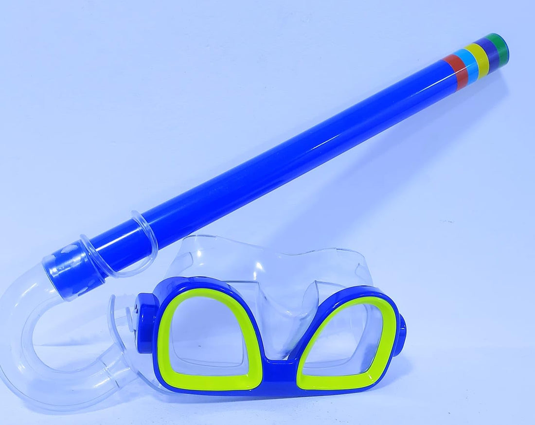 Plastic Waterproof Swimming Goggles With Adjustable Head Strap And Safety Breathing Tube For Kids - Multi Color Offer