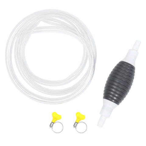 Plastic - High-quality plastic manual siphon pump with 2-meter hose for efficient extraction of gasoline, diesel, water, and oils featuring easy-to-usedesign that ensures quick setup and effective liq