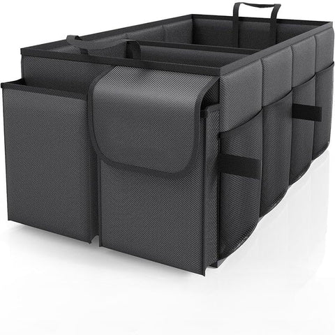 TECHZONE 46L Large-Capacity Waterproof Collapsible Car Trunk Organizer with Multiple Pockets – Heavy-Duty Oxford Storage Organizer for SUV, Sedan & Truck