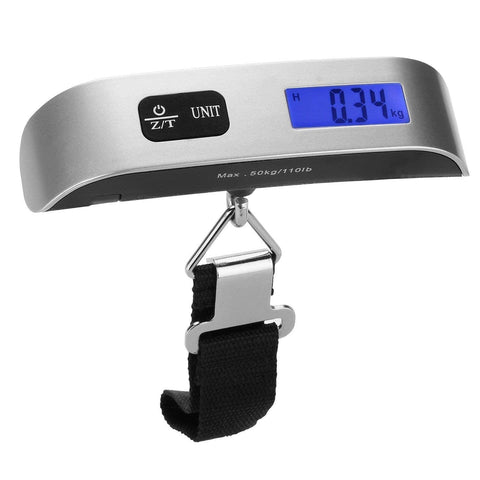 10g to 50 kg Metal Digital Portable Luggage Weighing Scale for Travel Bag Suitcase Weight Checker Hanging Weight Scale with Belt sliver Assorted Color, Assorted Color