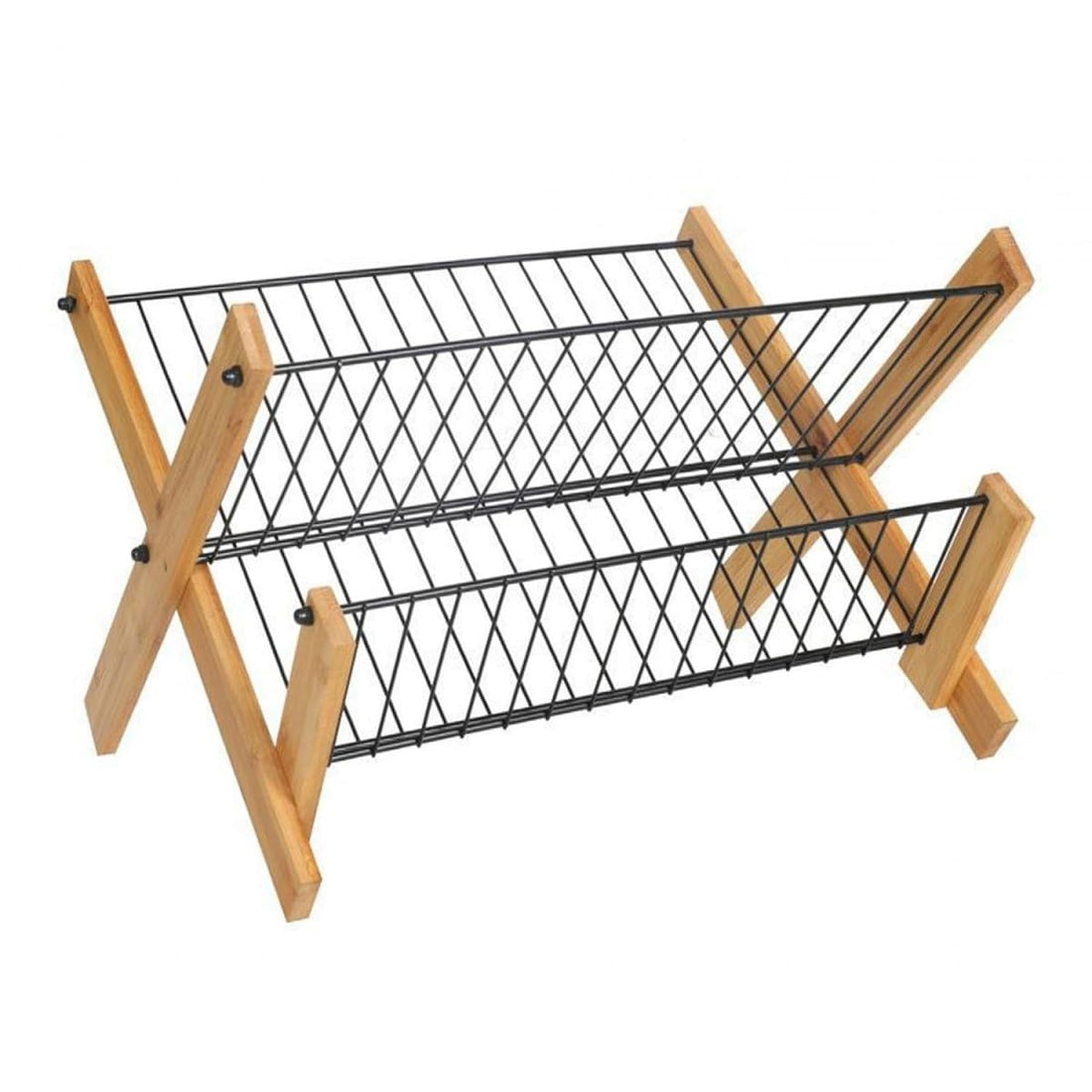 Dollar Import 2-Tier Dish Drying Rack Kitchen Home Party Storage Rack Black TDH-2360-889