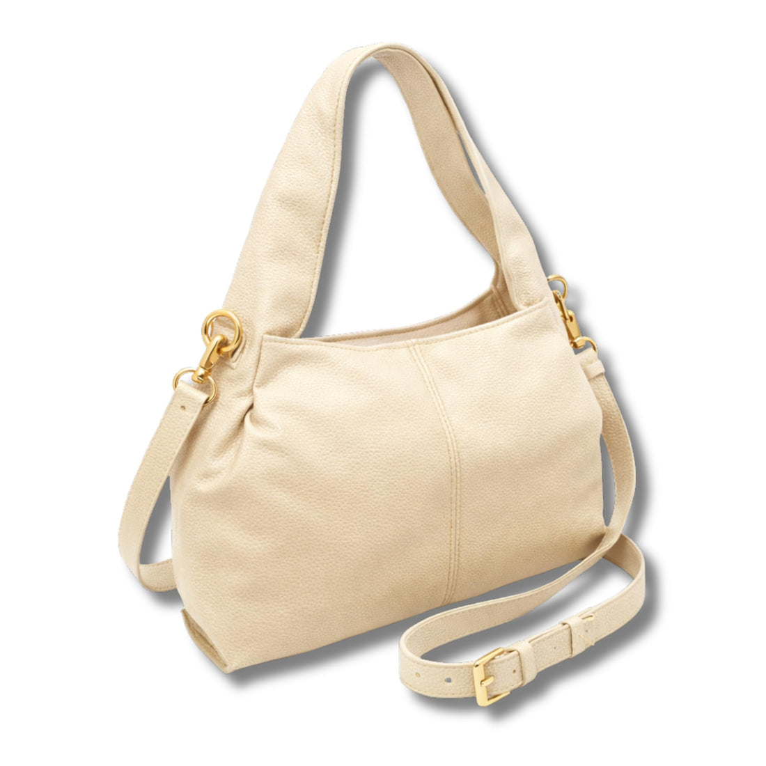 AYSLE 1653 Women’s Pebbled Leather Handbag | Wide Top Handle & Adjustable Shoulder Crossbody Strap | Zipper Pocket Design | 20×32×13 cm | 12 Colors