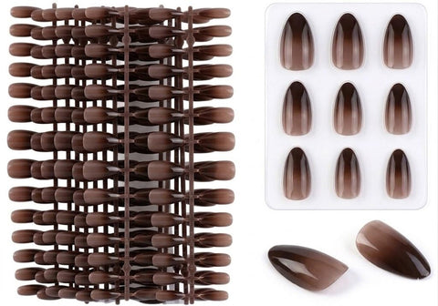 120pc Almond Press on Nails Medium Fake Nail Tips Nude Acrylic Nails Press ons Nail Almond Short Stiletto False Nail French Artificial Fingernail & Adhesive Tabs Glue for Women Girls-N4