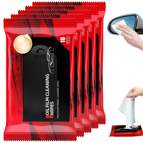 KASTWAVE Automotive Cleaning Wipes, 5 Pcs Portable Disposable Car Glass Oil Film Removal Wipes, Quick Cleaning Oil Film for Automotive Windshield, Window